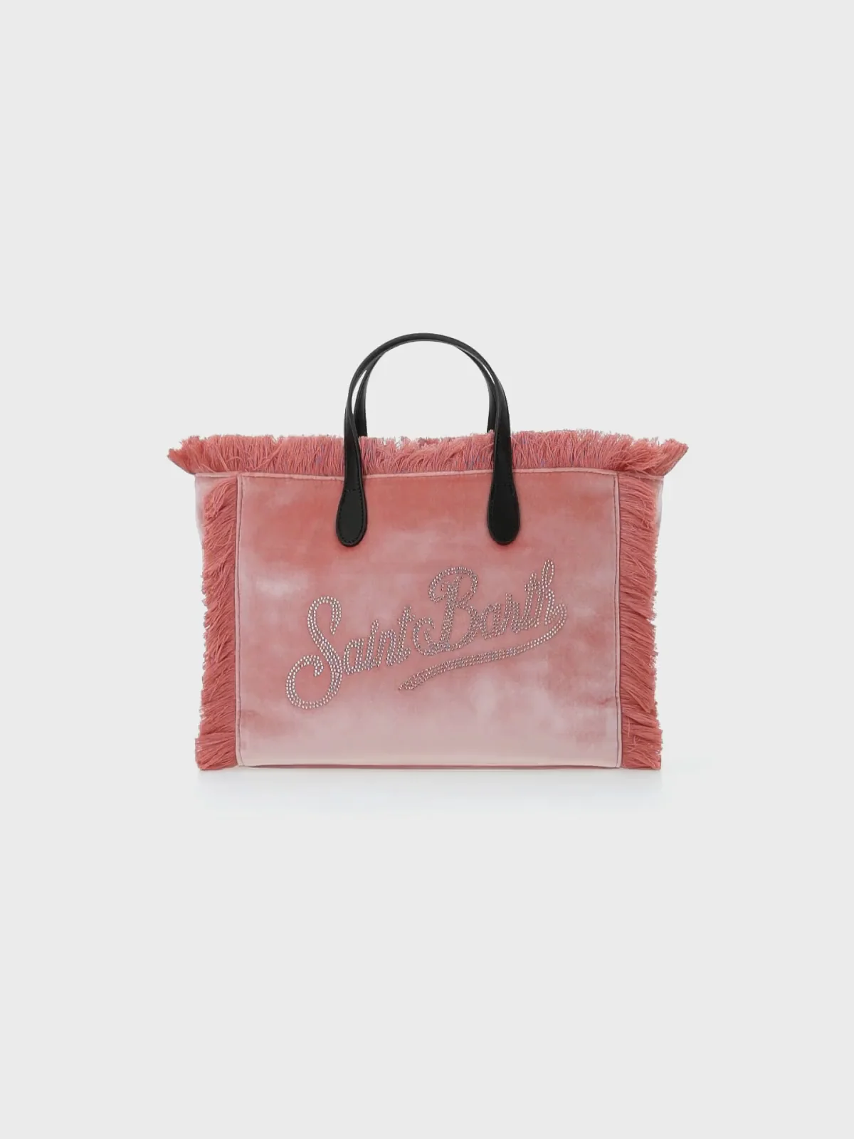Colette-väska i rosa sammet med strasslogotyp