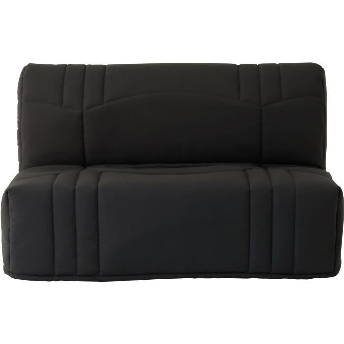 Sofá cama DREAM BZ - Tejido 100% algodón negro - Superficie para dormir 140x190 cm - 2 plazas - Comodidad suave