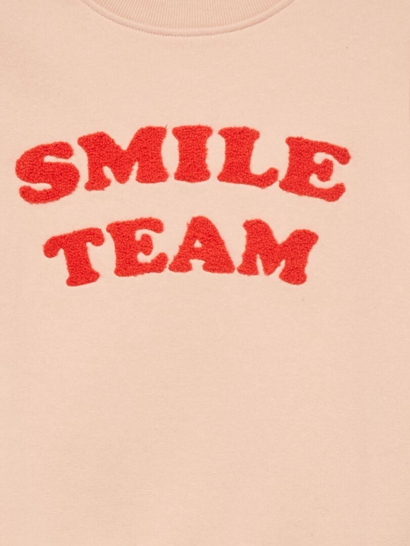 Moletom 'Smile Team' - Rosa