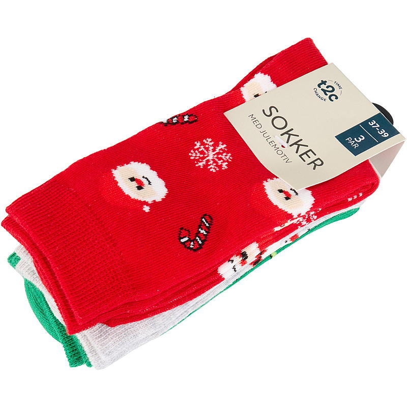 Time 2 Change Sock 3-Pack Kerstpatroon