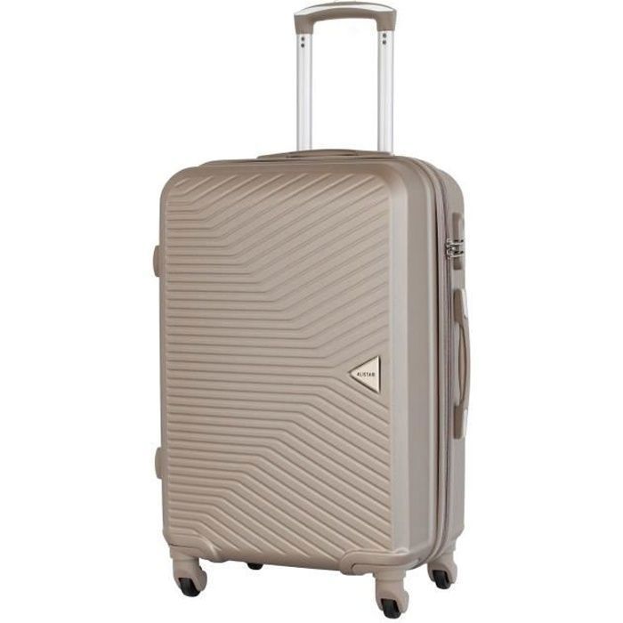 Maleta mediana Alistair - Colección Hierro - 4 ruedas - ABS ultrarresistente - Champagne