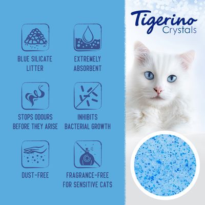 Tigerino Crystals Färgglad Kattsand - Känslig, Oparfymerad
