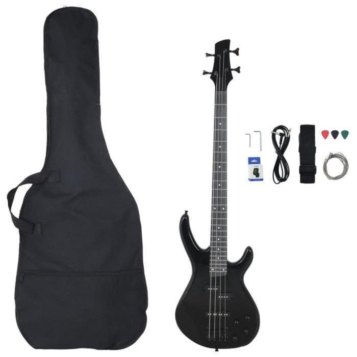 Electric bass guitar for beginners with black bag 4 4 46