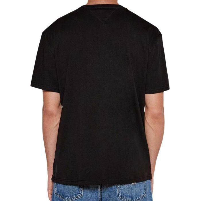 Camisetas pretas masculinas Tommy Hilfiger Reg