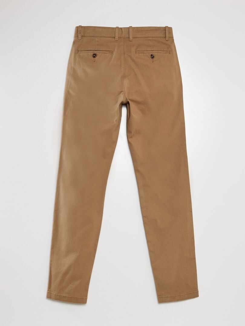 Calça chino de sarja - BEGE
