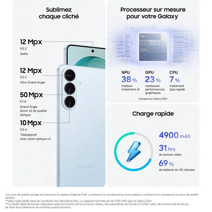 Samsung Galaxy S26 Plus AI Smartphone 256 GB White