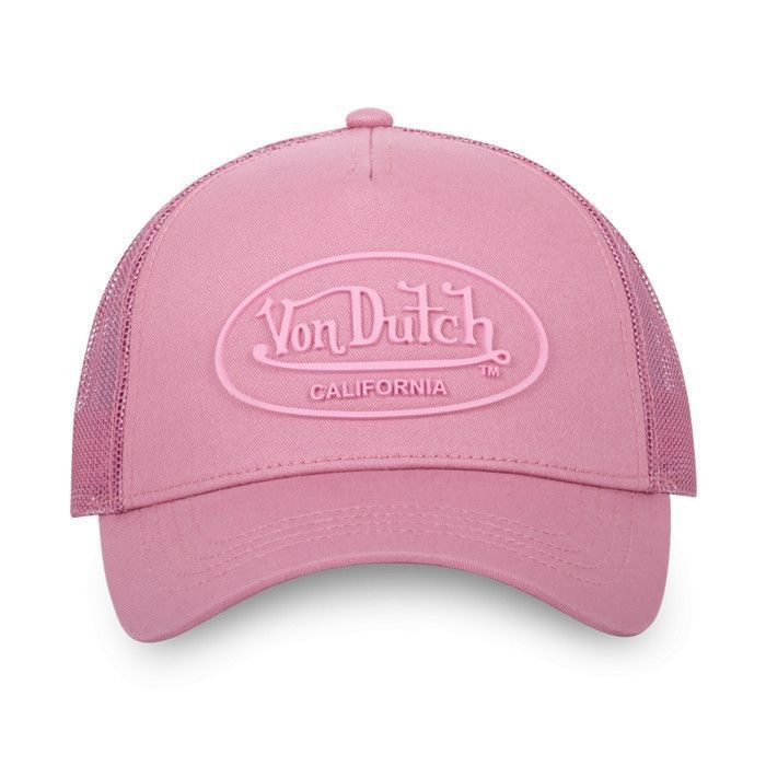 Vondutch Casquette Trucker Log Garçon - Trucker - Filet Rigide - Rose - Visière Arrondie - JUNIOR