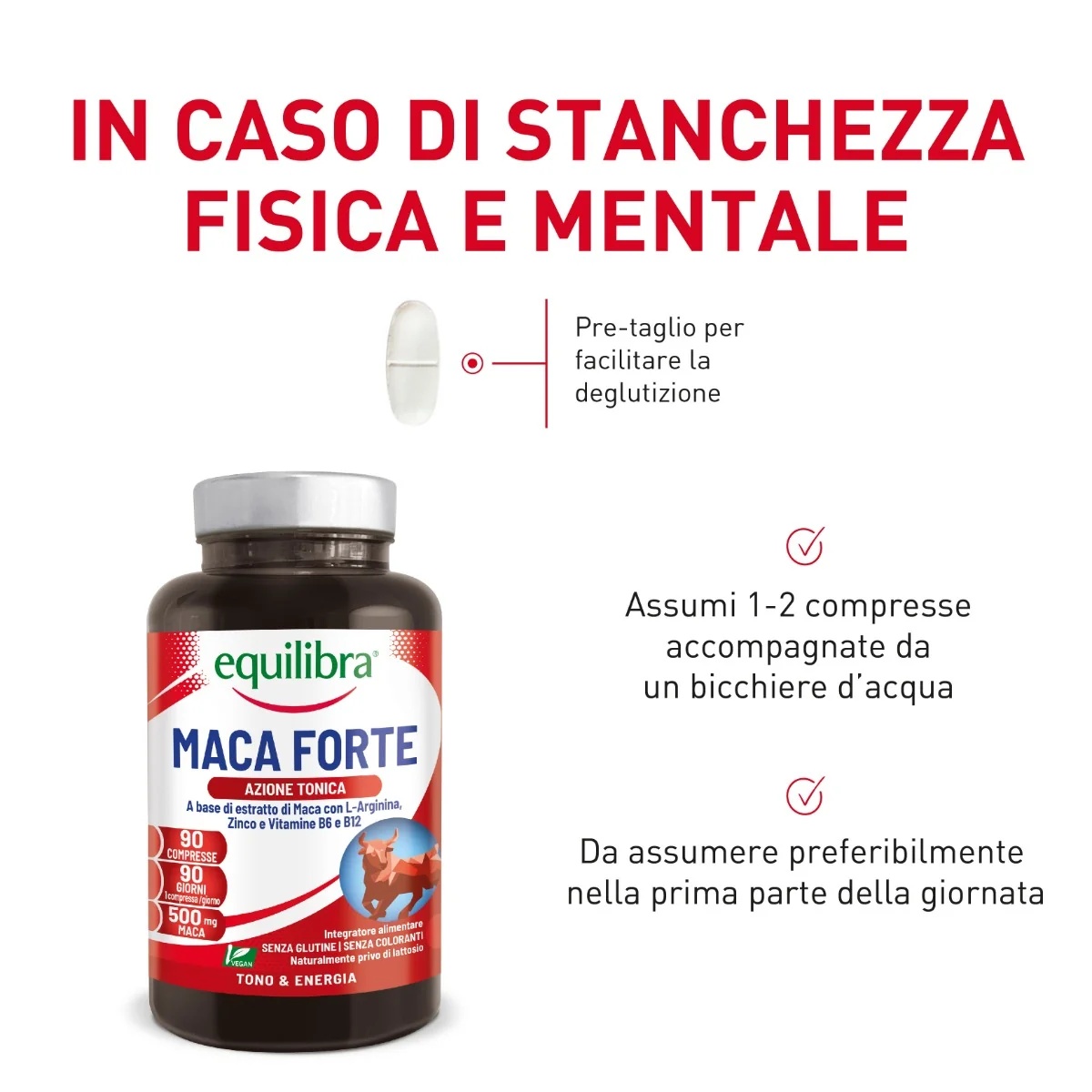 EQUILIBRA Equilibra Maca Forte 90 comprimés combat la fatigue