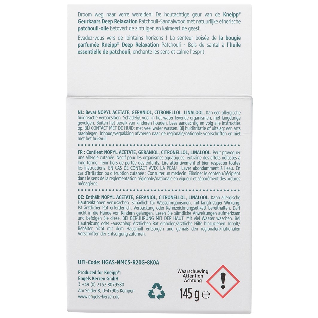Bougie Kneipp Relaxation Profonde - 145 g