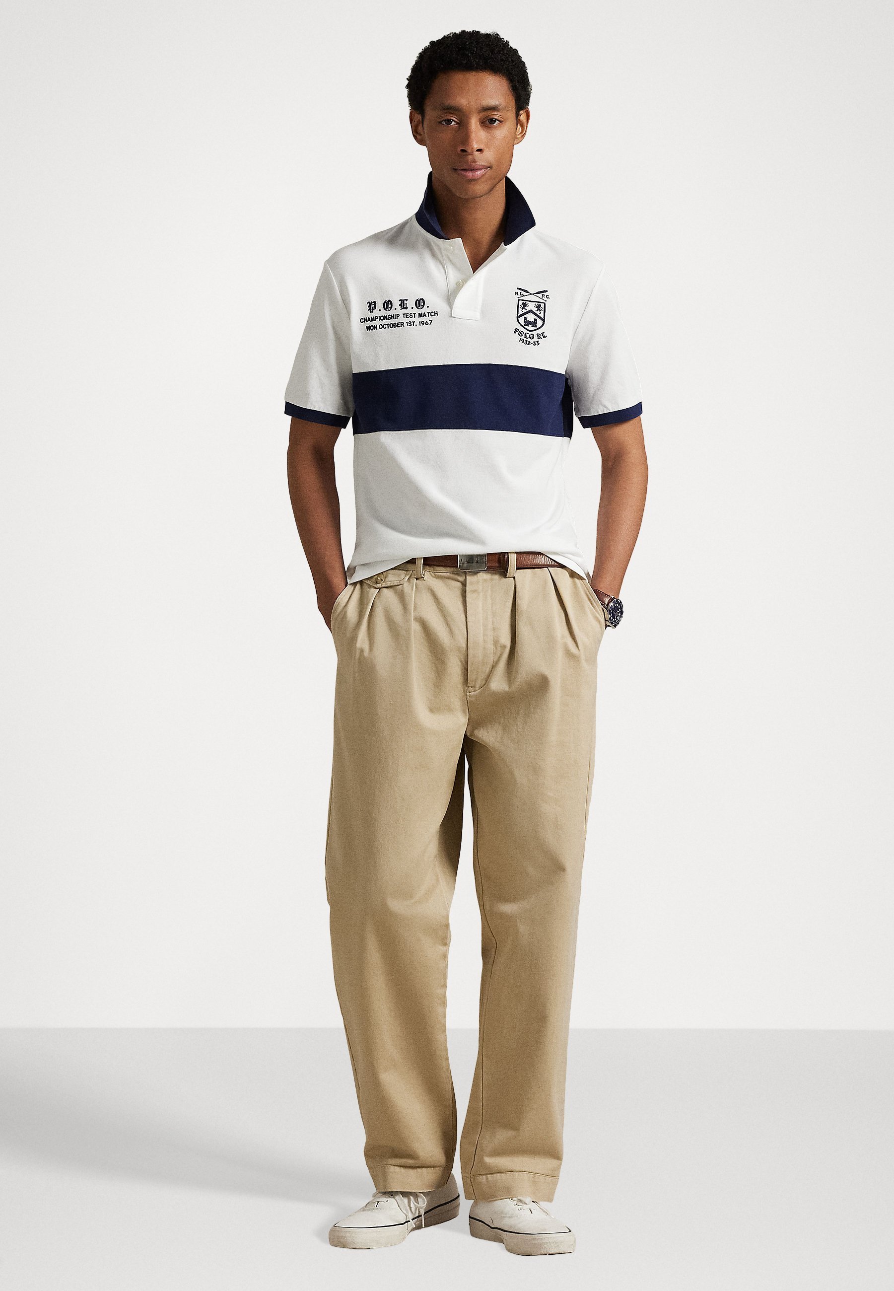 Polo Ralph Lauren CLASSIC FIT GRAPHIC POLO SHIRT - Polo - blanc/bleu marine