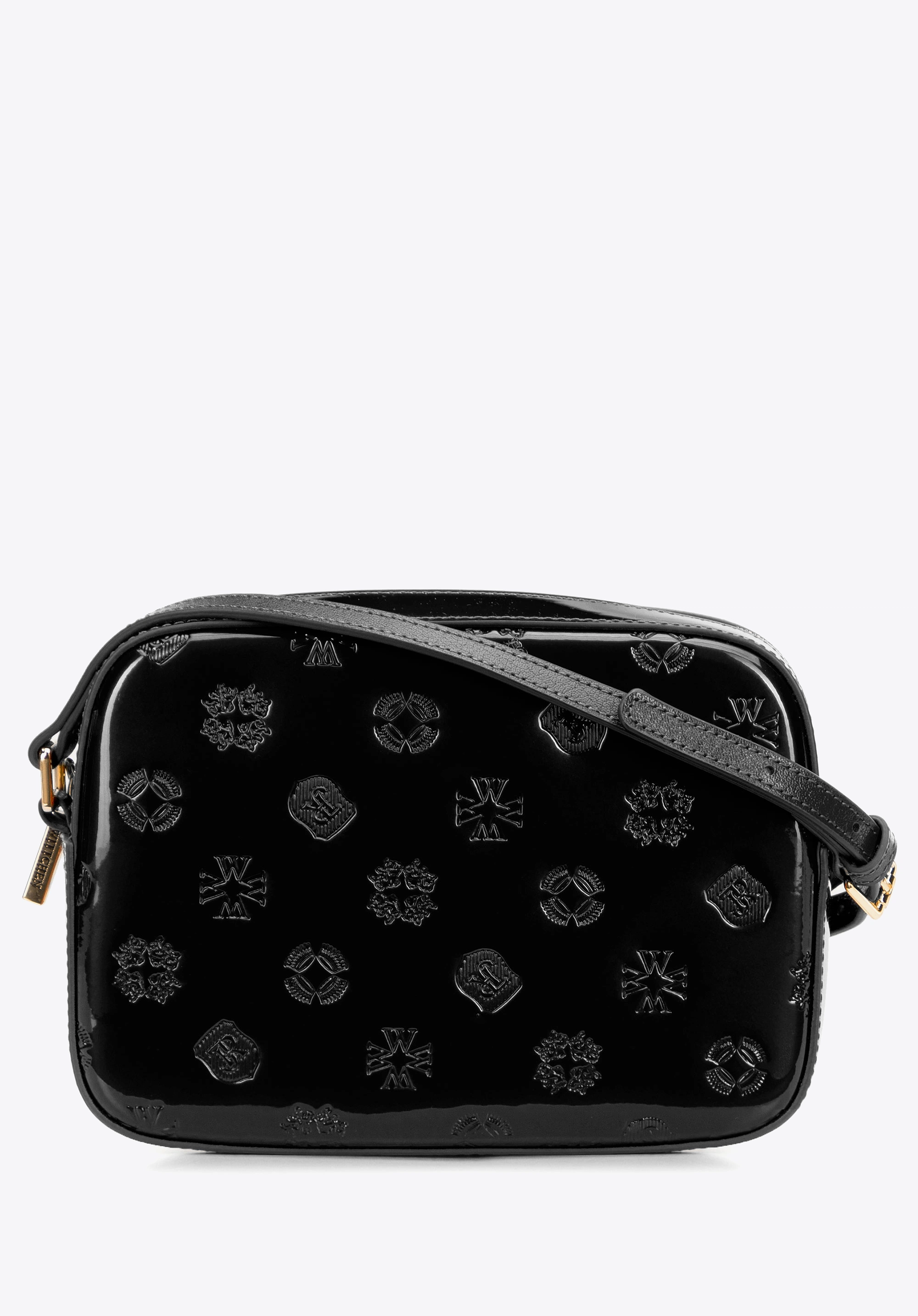 Damska crossbody ze skóry lakierowanej czarna