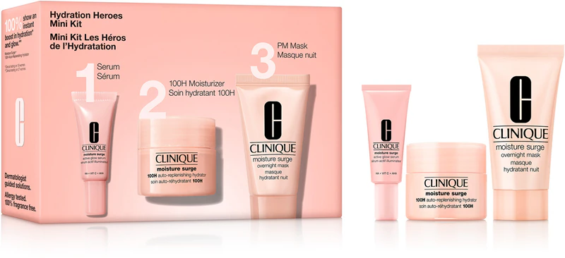 Kit de presente Clinique Mini Hydration Heroes para pele desidratada