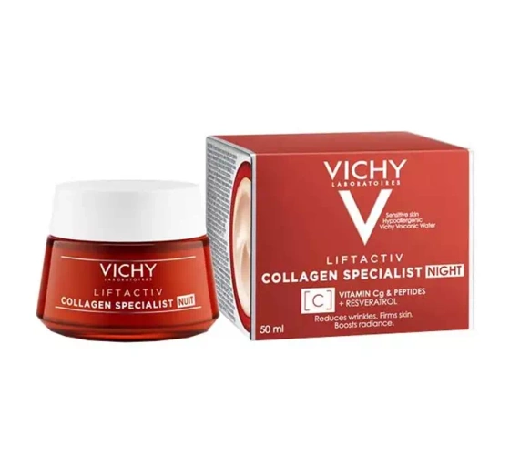 Vichy Liftactiv Collagen Specialist przeciwzmarszczkowy krem do twarzy na noc 50 ml