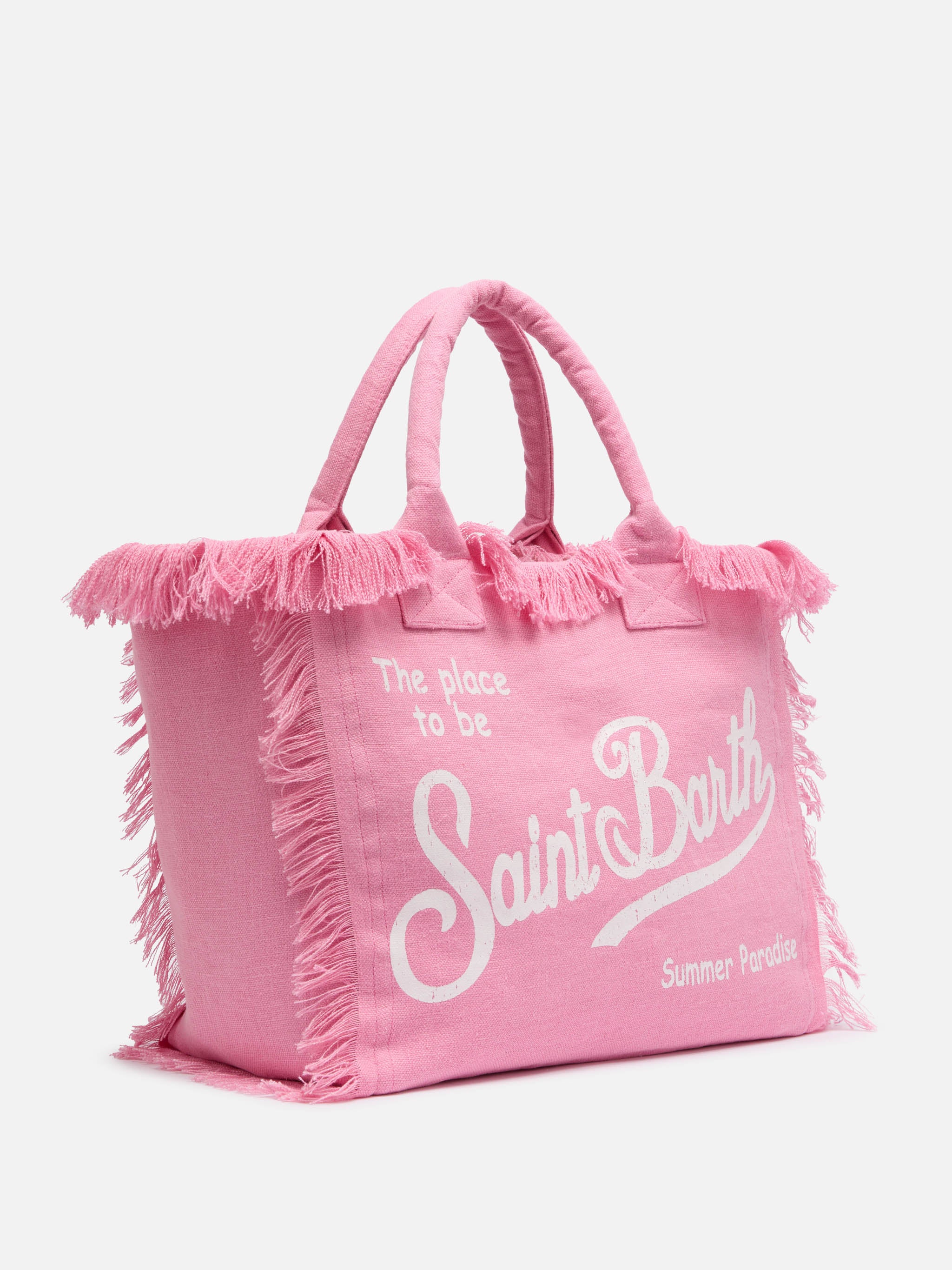 Vanity schoudertas in roze linnen