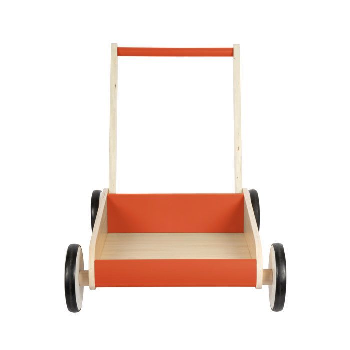 Andador de empuje - PIE PEQUEÑO - Cobre - Naranja - Ayuda para los primeros pasos - Entrenamiento del equilibrio