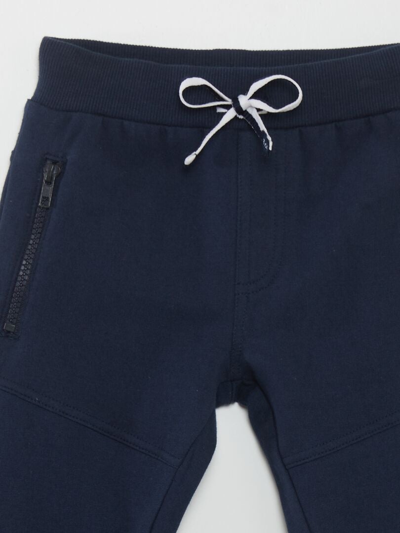Calça de moletom com detalhes em costura decorativa - AZUL