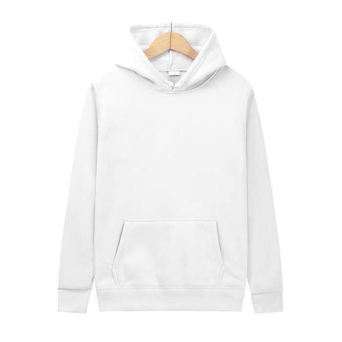 Sweat-Shirt Femme - FINDPITAYA - Casual Mode Hoodie Blanc - Manches Longues - Poches