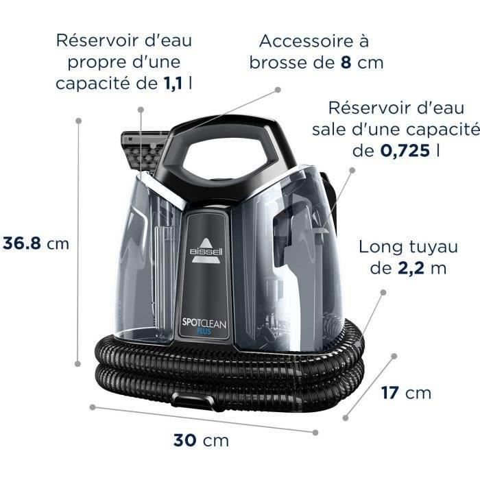 BISSELL Spot Clean Plus 3724N - Nettoyeur Détacheur Multi-Surface - Puissance 330 W - Rayon d'action 5 m
