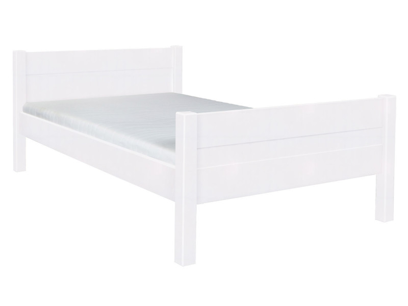 Łóżko 120x200 drewniane CLASSIC, kolor biały   stelaż