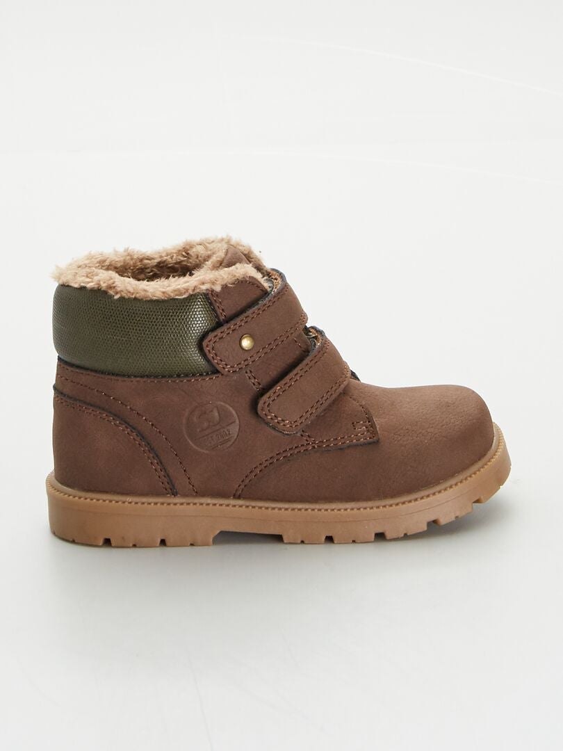Buty górskie z podszewką Sherpa - BRĄZOWE