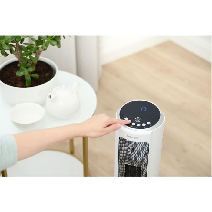 Ceramic tower radiator - SENCOR - SFH 8994WH - Up to 2000 W - 3 modes - 24 m² / 60 m³ - Remote control - White