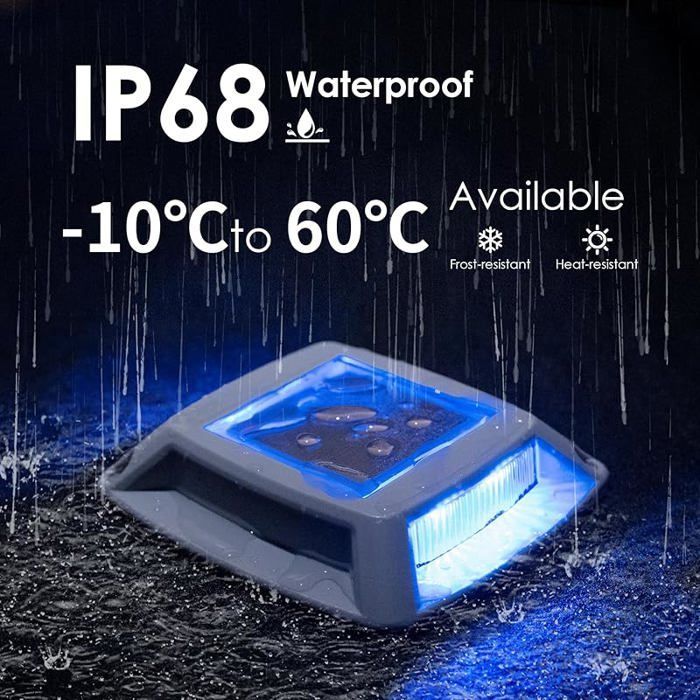 Éclairage pour Chemins Spot Solaire Exterieur Puissant IP68 Étanche Eclairage Escalier Exterieur Bleu Balise Solaire 6 Bl ECLAIRAGE