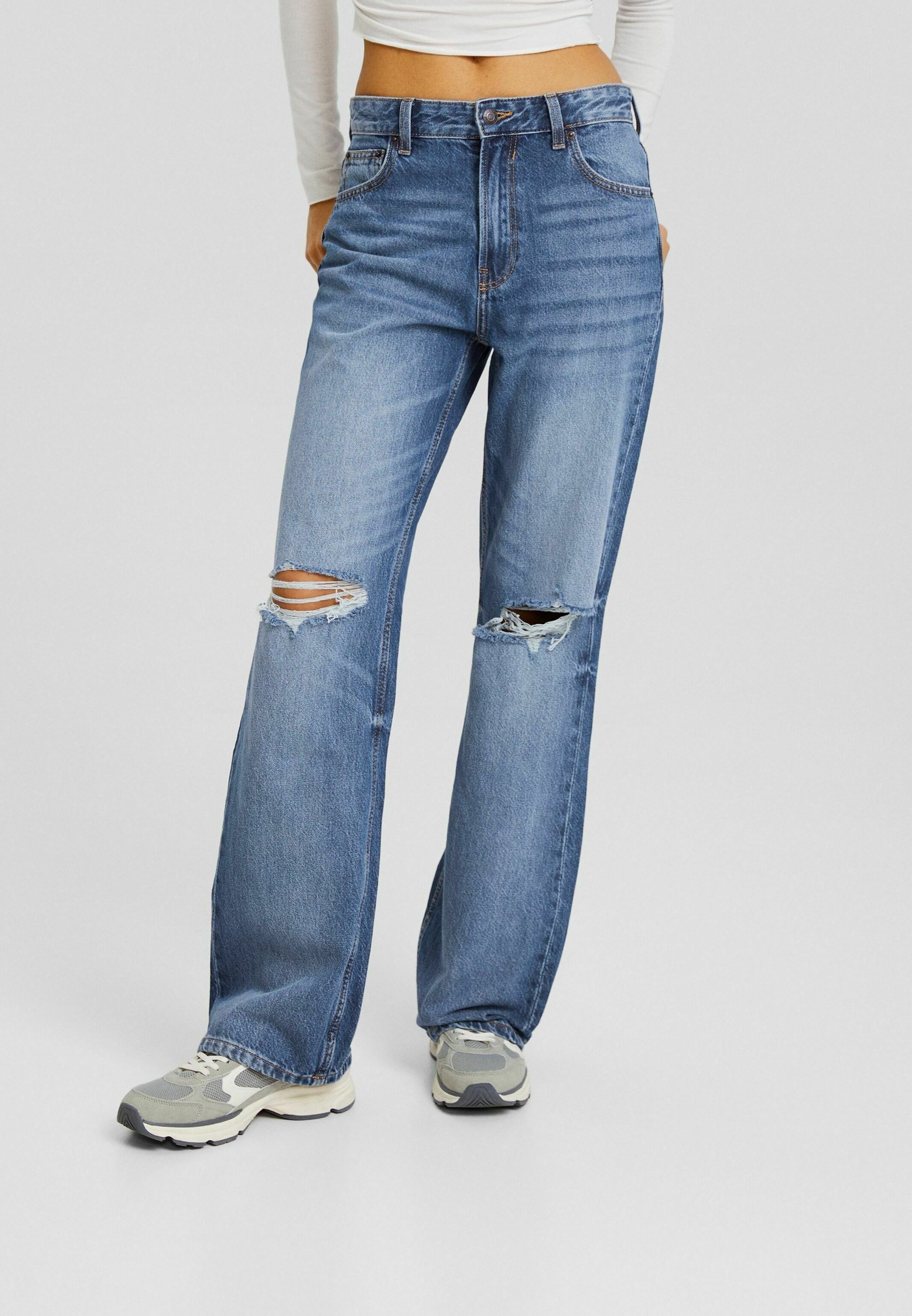 Jeans a zampa Bershka - denim blu