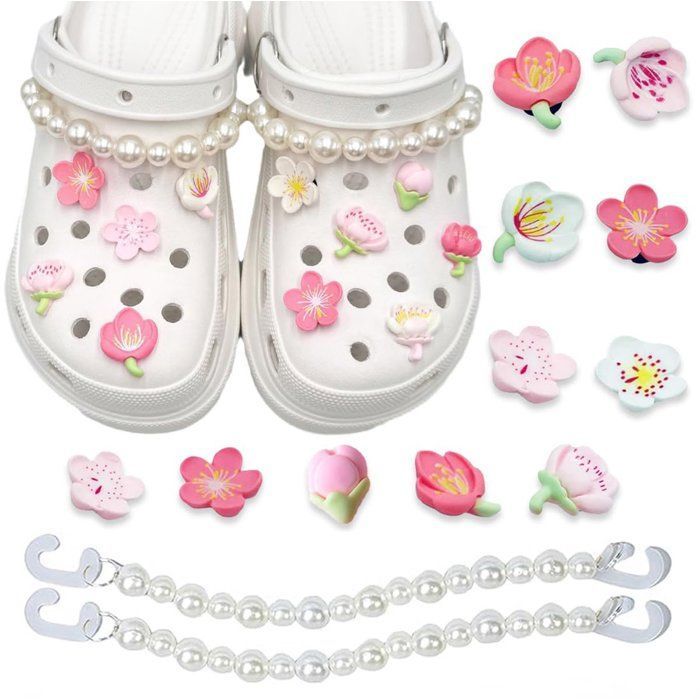 Épingles Crocs, accessoires Crocs, accessoires pour chaussures – 12 breloques pour chaussures, breloques à fleurs pour filles