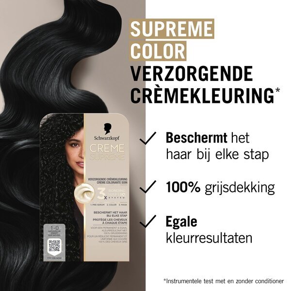 SCHWARZKOPF CREME SUPREME - CR.SUPR 1-0 NAT. CRNI<br>182g