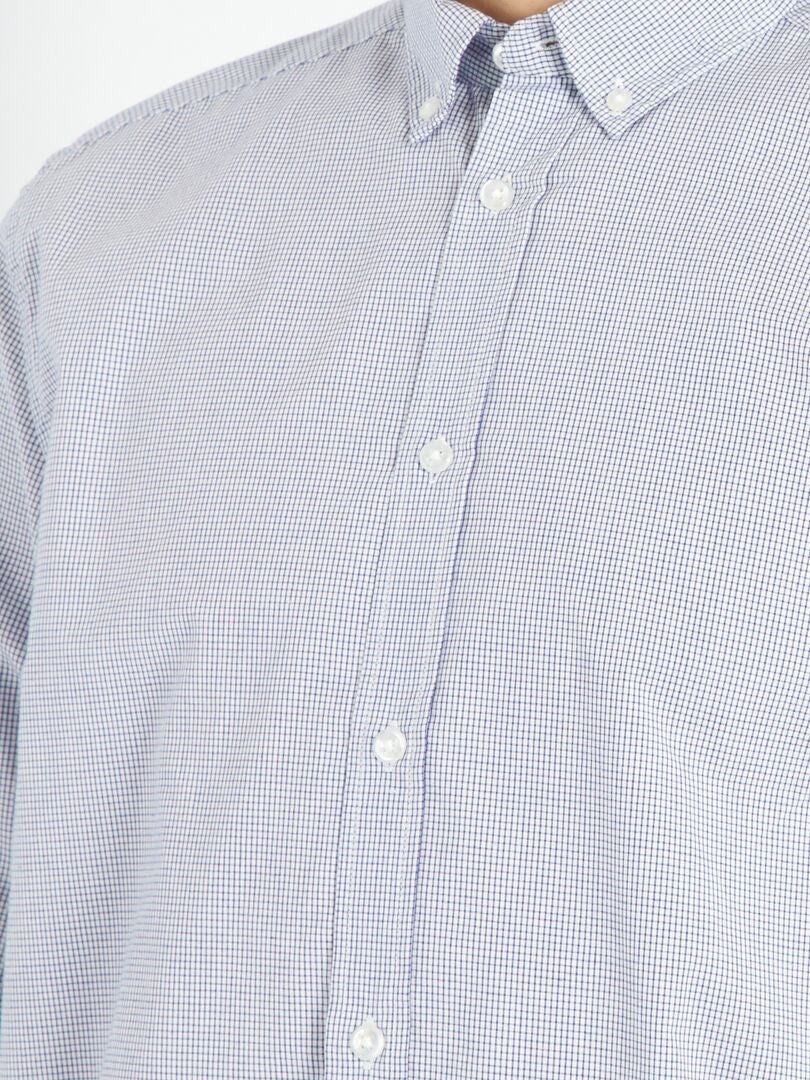 Camisa de cuadros rectos - AZUL