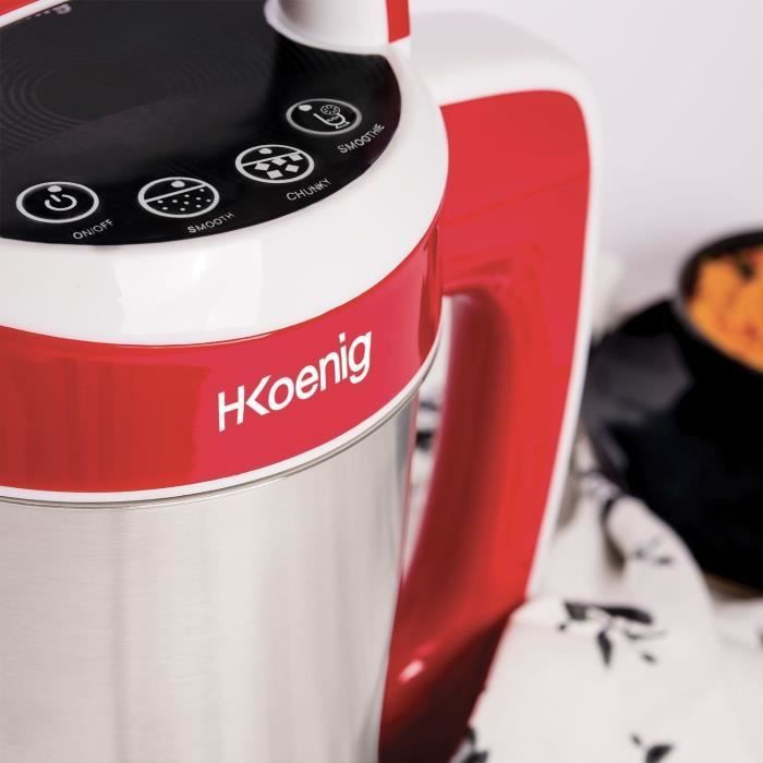 Heated Blender - H.Koenig - MXC18 - 850 W - 1.1 L - Stainless Steel - 2 Cooking Programs - Red