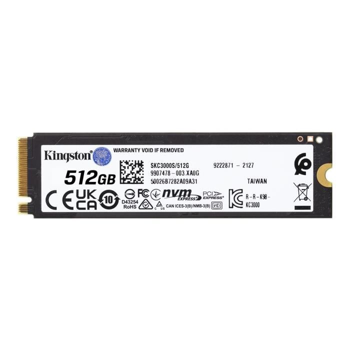 KINGSTON - SSD interno - KC3000 - 512 GB - M.2 NVMe (SKC3000S/512G)