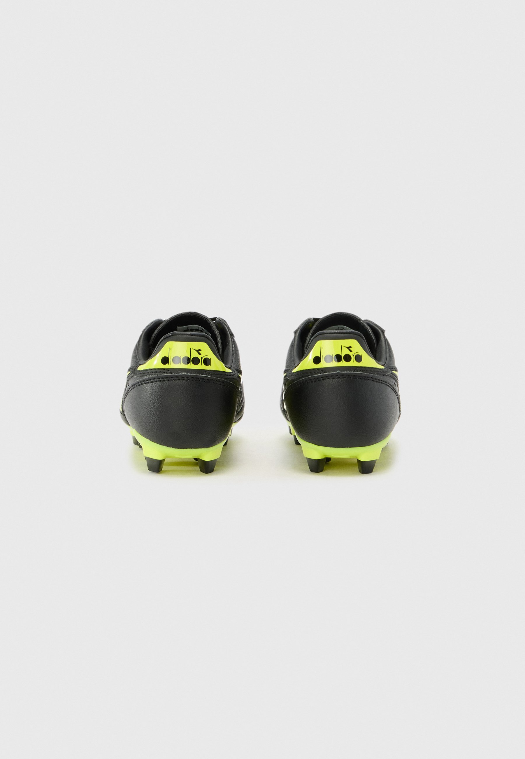 Diadora BRASIL ICON UNISEX - Voetbalschoenen voor stevige ondergrond - zwart/fluo geel