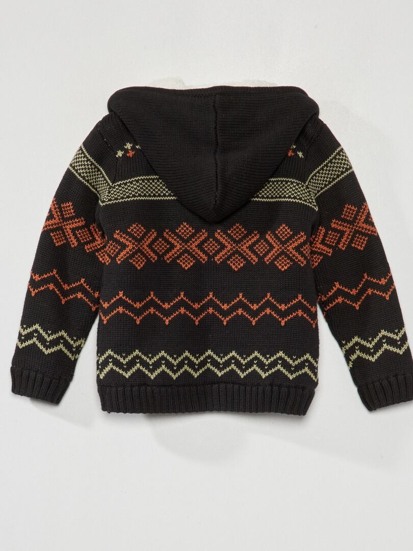 Een gebreid vest met capuchon - GRIJS