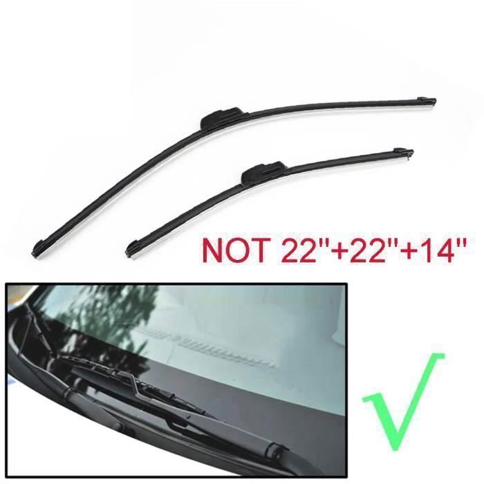 Set of 3 front and rear wiper blades for Peugeot 206 Hatchback 2001 2002 2003 2004 2005 2006