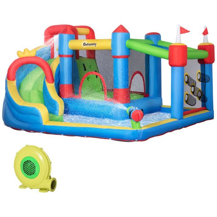 Outsunny - Inflatable Castle - Polyester - 390x300x197cm - Multicolored