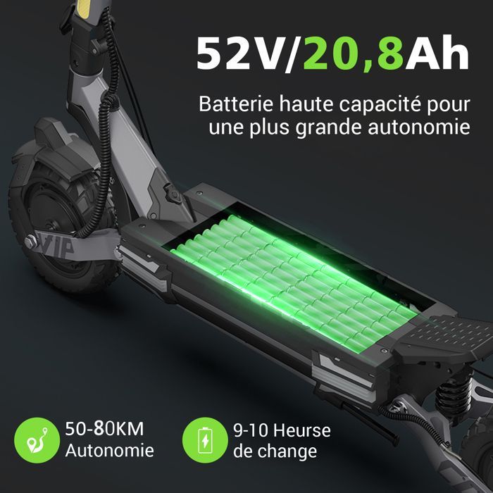 Patinete eléctrico de 2400 W para adultos, 57 km/h, neumáticos de 10