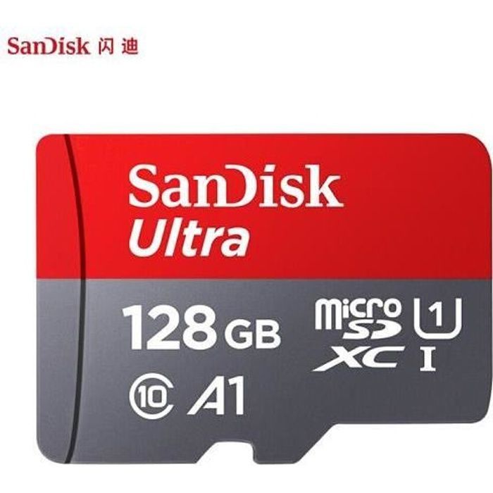 Tarjeta de memoria flash SanDisk Ultra de 128 GB microSD Clase 10