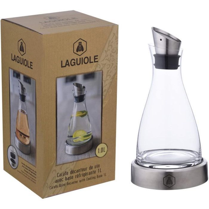 Carafe à décanter - Avec base refroidissante - Verre - Transparent - Vin et boisson - Laguiole