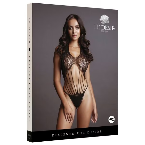 Ле Дезир мишић од чипке са каишевима<br>црни, величина S-XL
