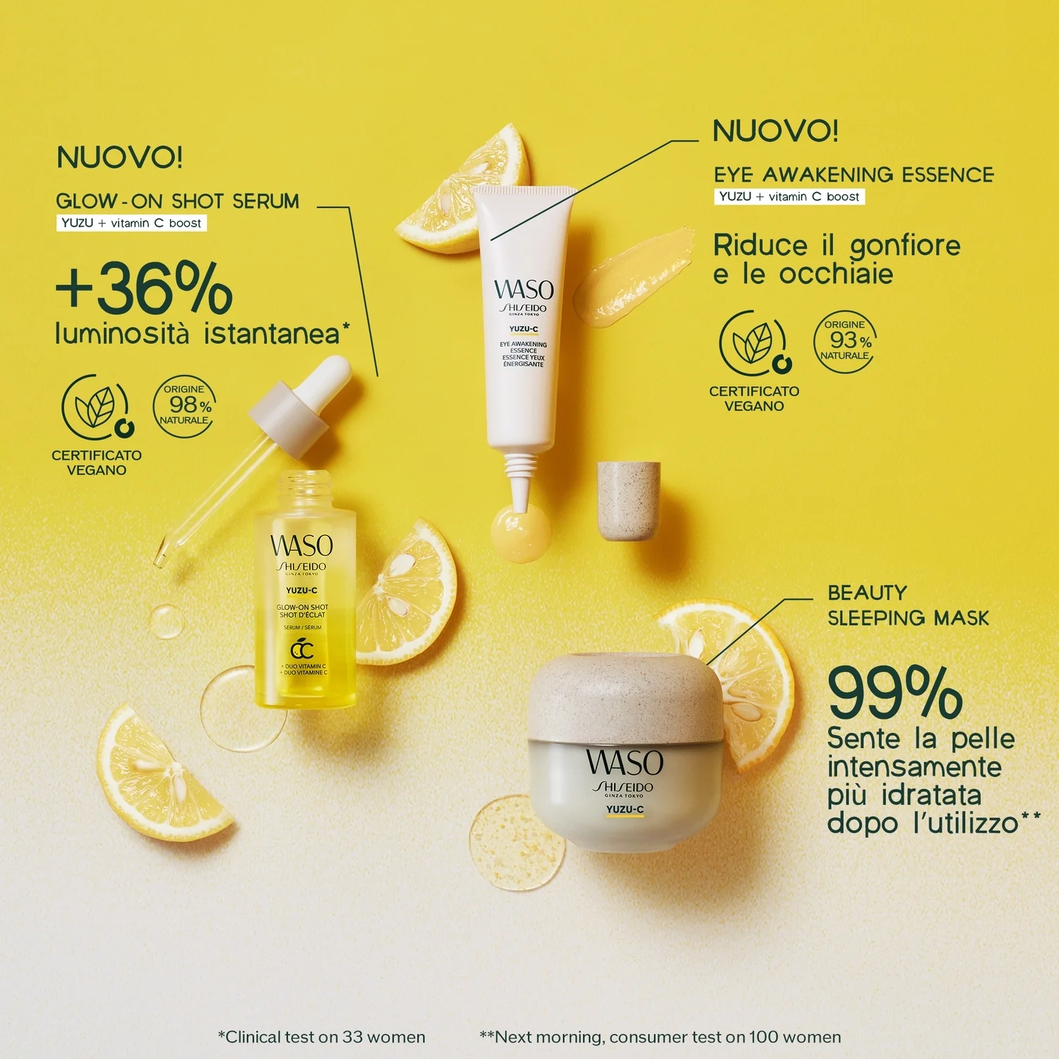 Waso YUZU-C Glow-On Shot - Siero viso illuminante