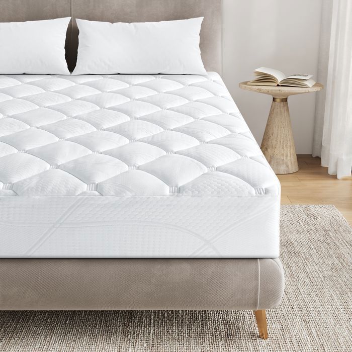 Surmatelas 180x200 cm - INRE, Confort Optimal - Moelleux, Anti-acarien, Respirant - pour Matelas 2 Places - Lavable -Z1