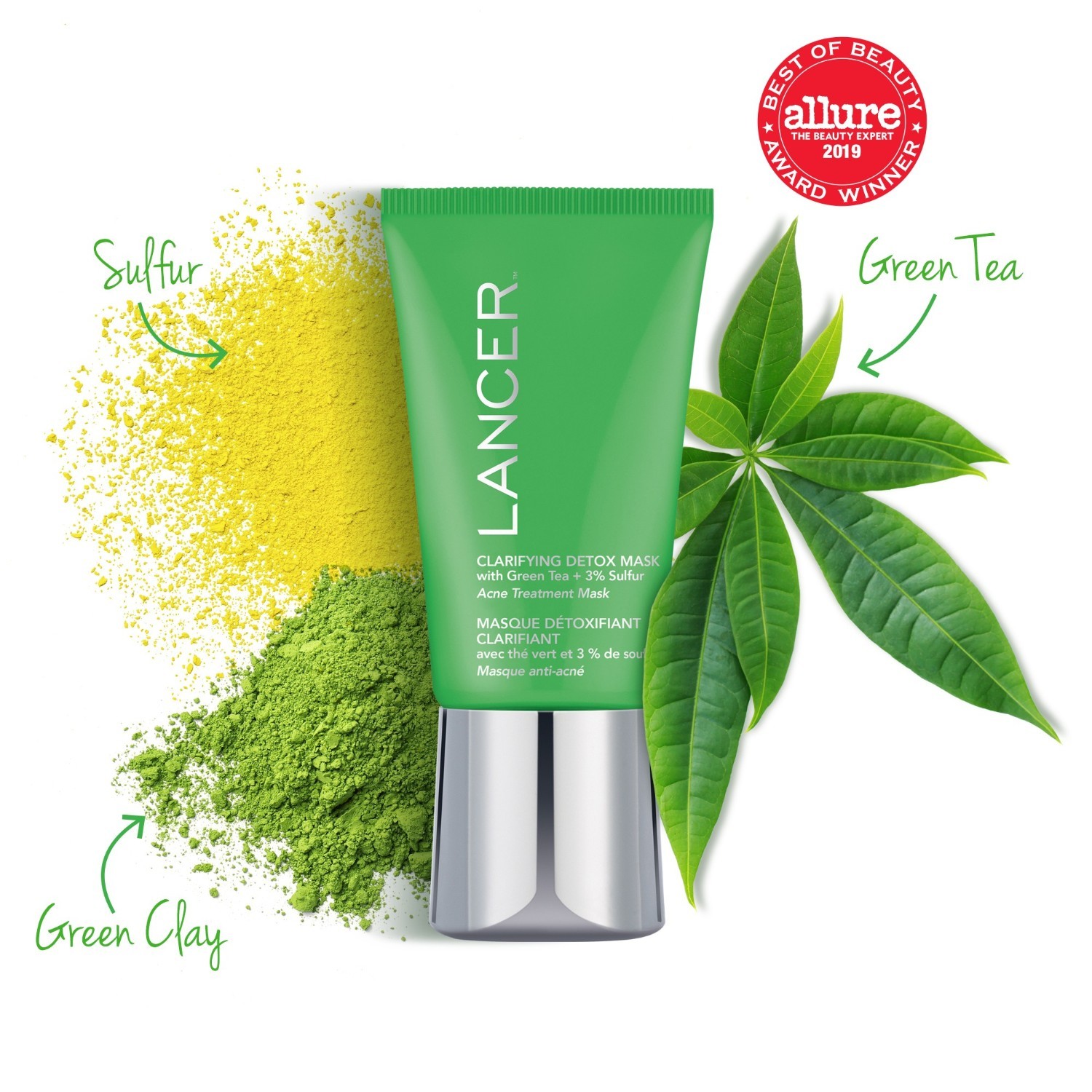 Lancer Feuchtigkeitsspendende Maske Klärende Detox-Maske mit Grüntee - 50 ml