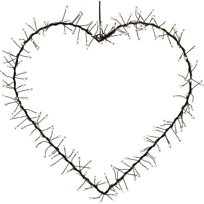 Guirnalda de luces LED con forma de corazón, 40 cm, 200 LED.
