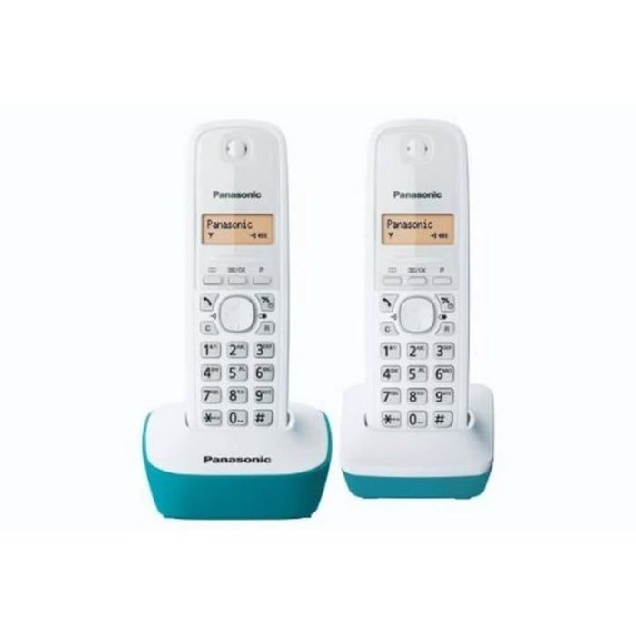 Panasonic KX-TG1612FRC | DECT-Schnurlostelefon (Duo) ohne Anrufbeantworter, Blau