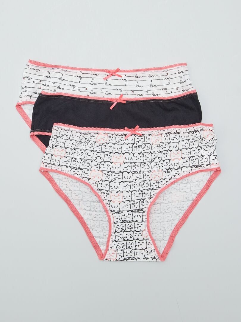 Set van 3 katoenen slips - wit