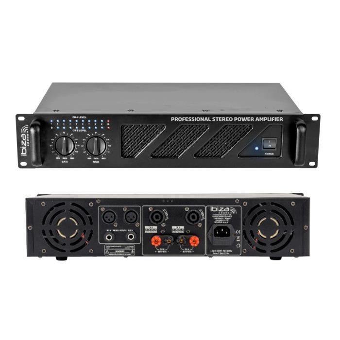 Total Ibiza Sound 1680W PA System Package: 2 x 600W Speakers - 480W Amplifier - Speakon Cables - DJ - Birthday - Party - Celebration