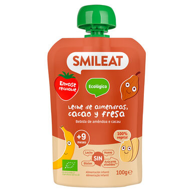 Smileat påse Mandel- och ekologisk kakaodryck 9M Fruktpuré påse 100g 100g