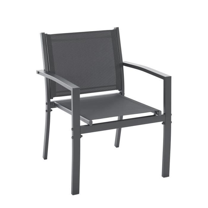 Set di mobili da giardino CEBU - Struttura in acciaio - 4 posti - Grigio