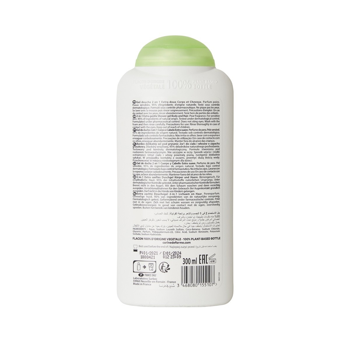 CORINE DE FARME Gel douche 2en1 Corine de Farme parfum poire